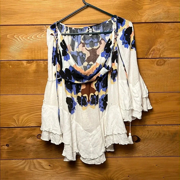 Free people women’s cape/dress Sm viscose lightweight  floral print mini event - Picture 1 of 8